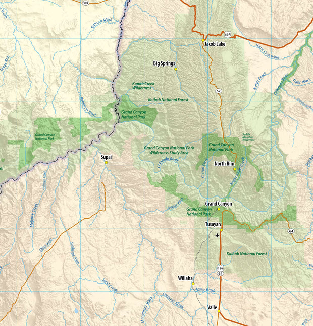 Arizona with Shaded Relief