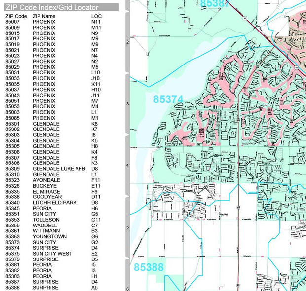 Premium Style Wall Map of Glendale, AZ by Market Maps