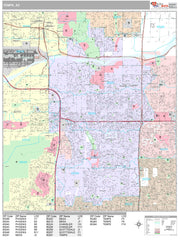 Premium Style Wall Map of Tempe, AZ by Market Maps