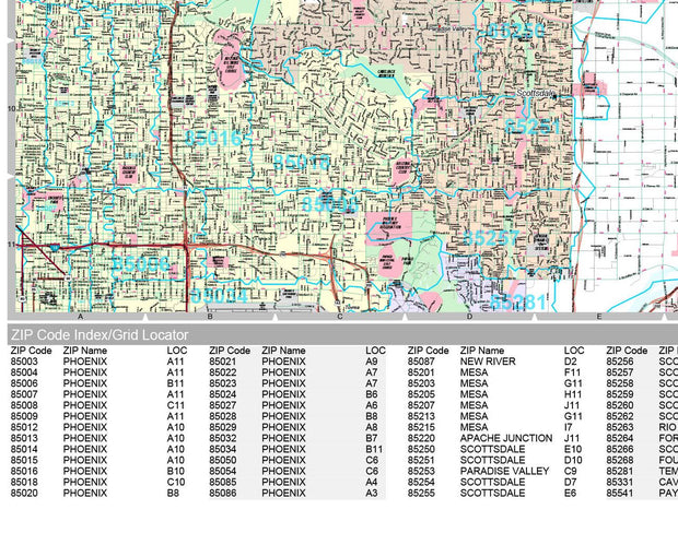 Premium Style Wall Map of Scottsdale, AZ by Market Maps