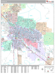 Premium Style Wall Map of Tucson, AZ by Market Maps