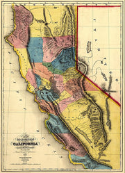 A new map of the gold region in California, 1851