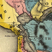 A new map of the gold region in California, 1851