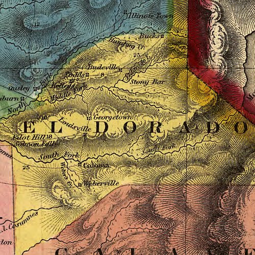 A new map of the gold region in California, 1851
