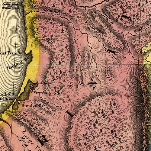 A new map of the gold region in California, 1851