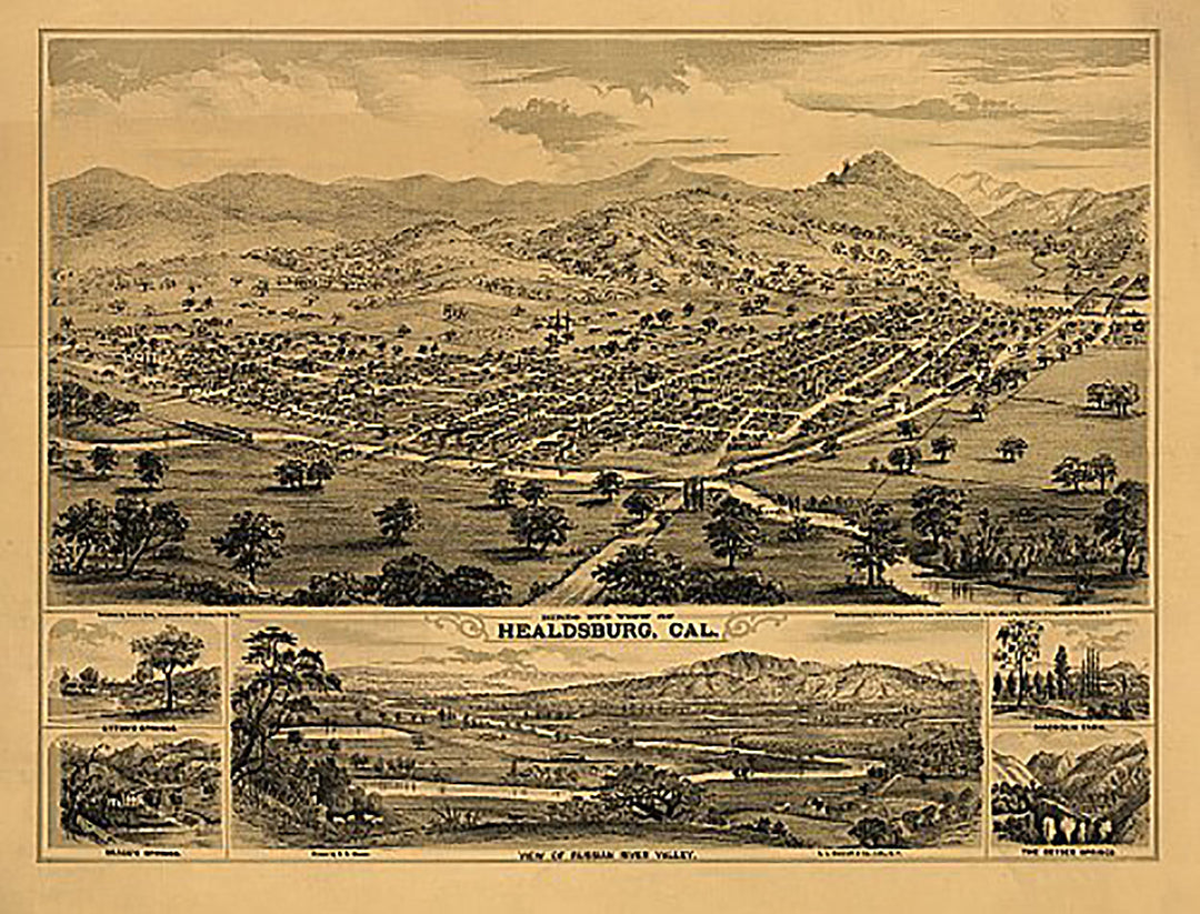 Healdsburg, California by E S Glover, 1876