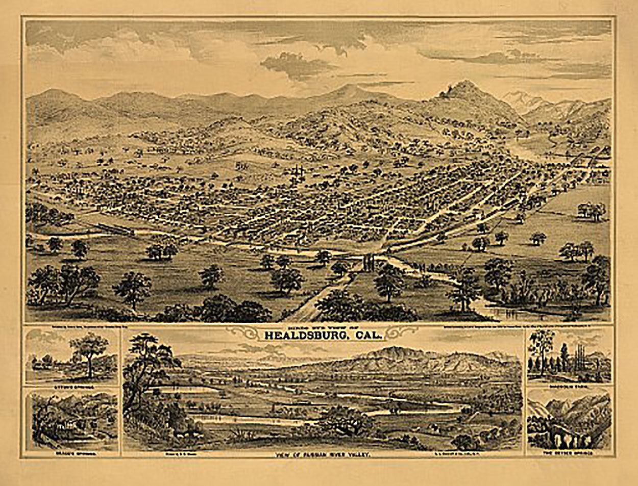 Healdsburg, California by E S Glover, 1876