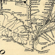 Map of Los Angeles County, Electric, Steam Railway Lines, 1912