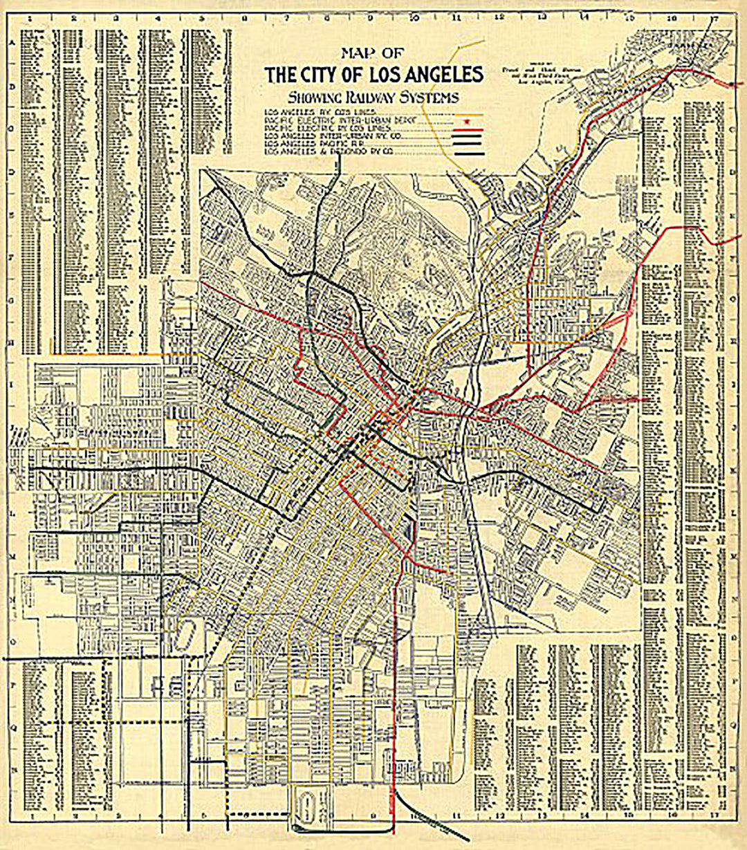 City of Los Angeles Showing Railway Systems, 1906