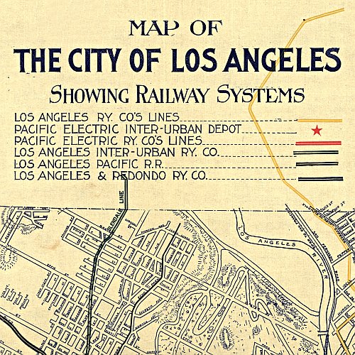 City of Los Angeles Showing Railway Systems, 1906