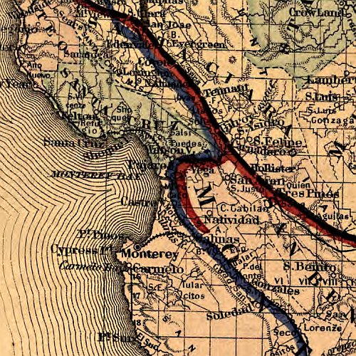 Map of California by G.W. & C.B. Colton & Co., 1876