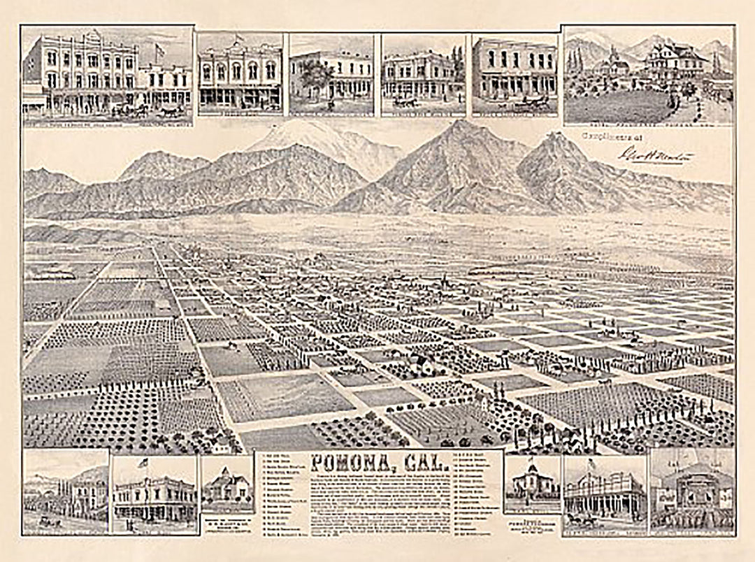 Pomona, California by W W Elliott &amp; Co, 1886
