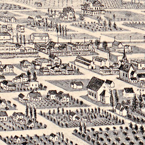 Pomona, California by W W Elliott & Co, 1886