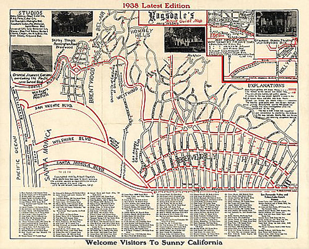 Ragsdale's Movie Guide Map by Albert Ragsdale, 1938