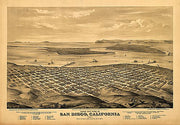 Bird's eye view of San Diego, California by E S Glover, 1876