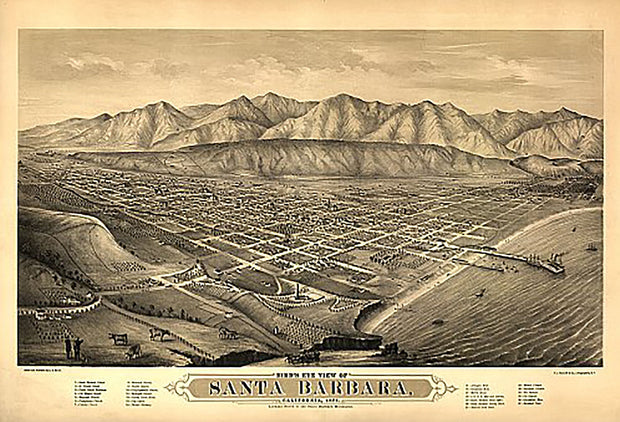 Santa Barbara, California by E S Glover, 1877