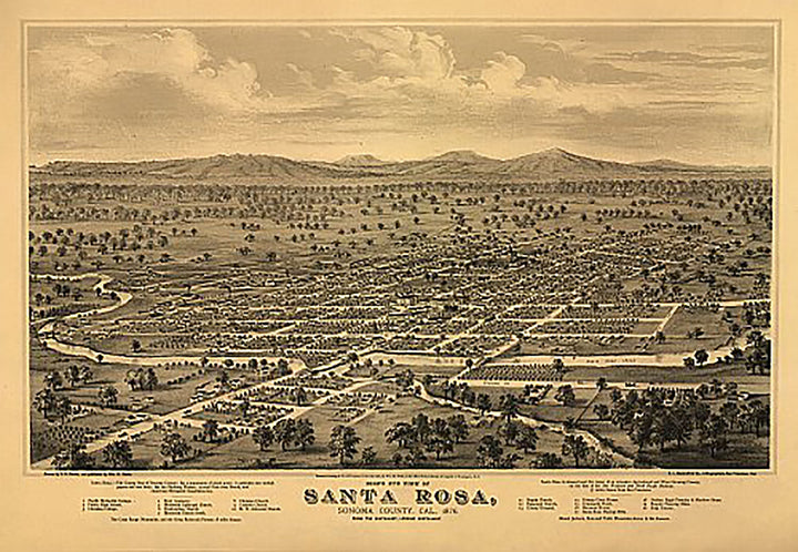 Santa Rosa, California by E S Glover, 1876