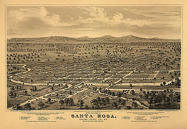 Santa Rosa, California by E S Glover, 1876