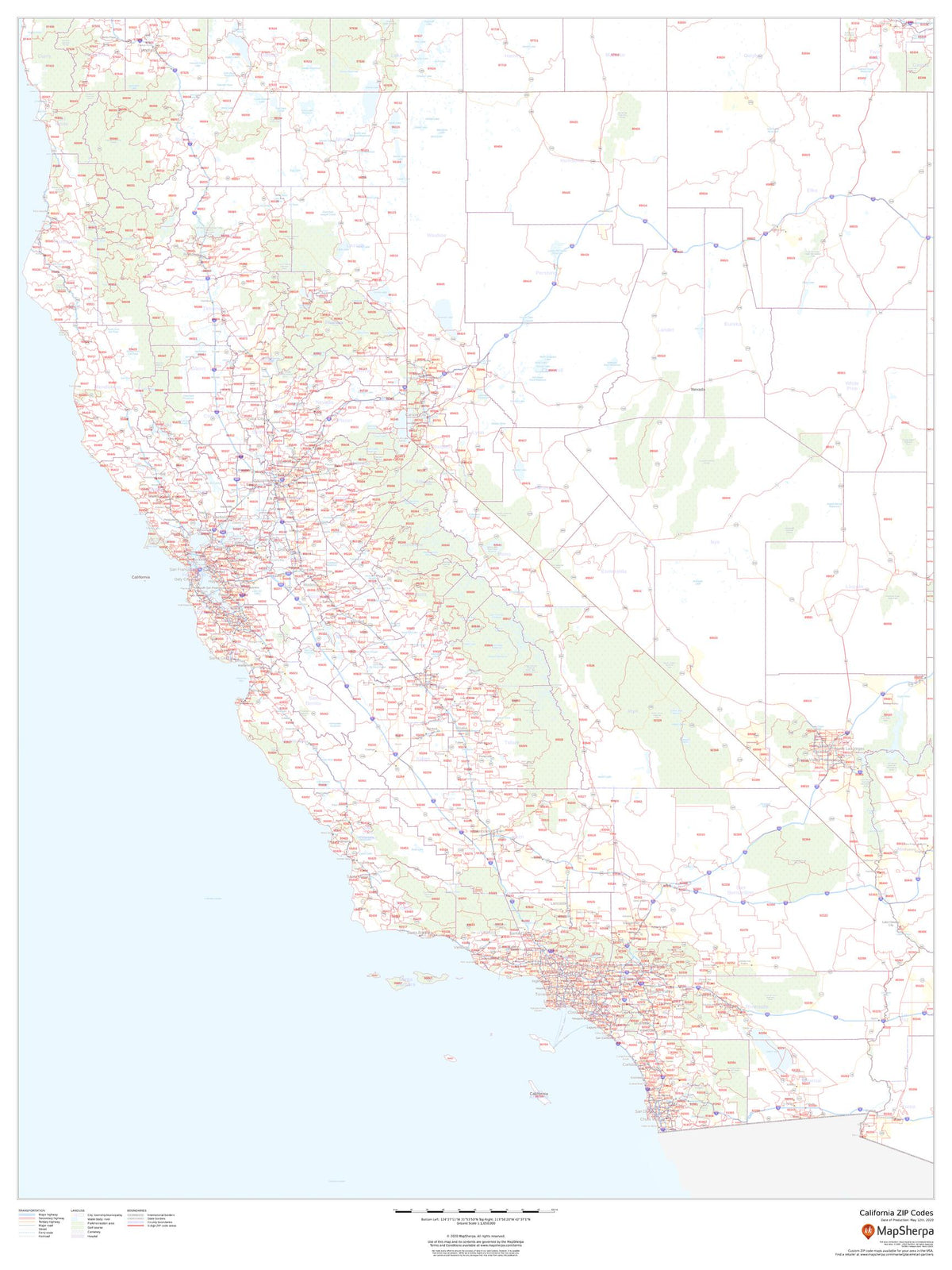 California Zip Code Map – American Map Store