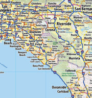 California Wall Map with Shaded Relief