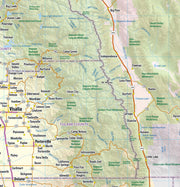 California Wall Map with Shaded Relief