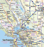 California Wall Map with Shaded Relief