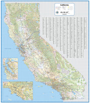 California Wall Map with Shaded Relief