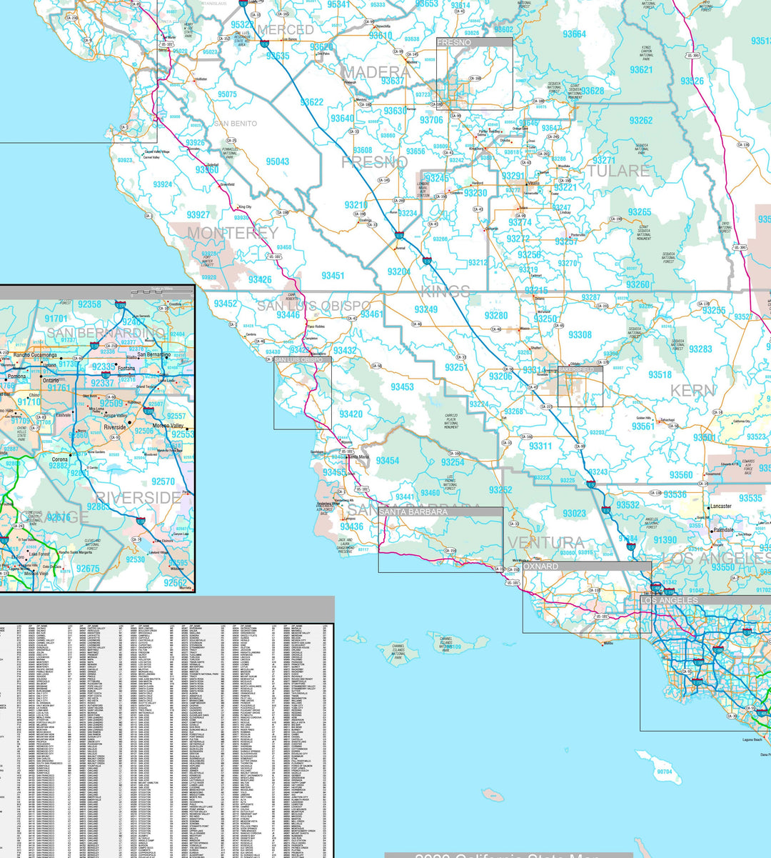 Premium Style Wall Map of California