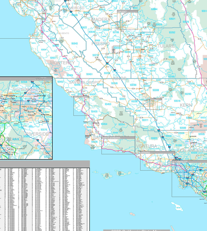 Premium Style Wall Map of California