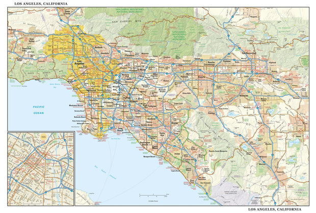 Los Angeles Regional Major Arterial Wall Map