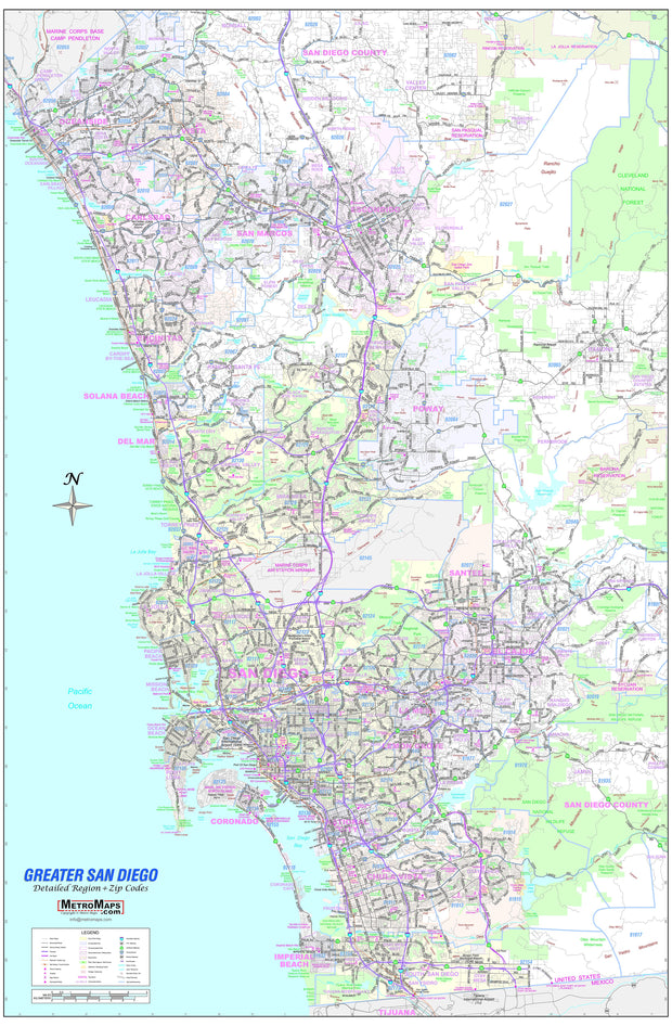 Greater San Diego Regional Area by Metro Maps