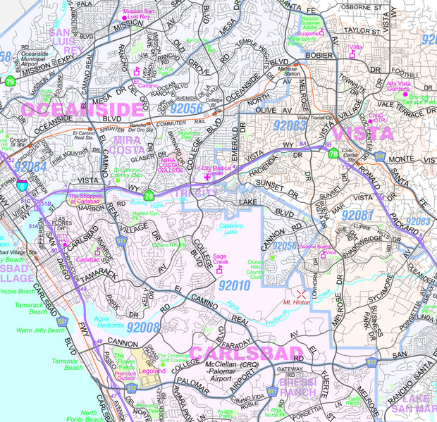 Greater San Diego Regional Area by Metro Maps