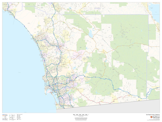 San Diego County Wall Map