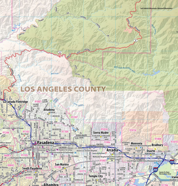 Greater Los Angeles Metro Area with Shaded Relief