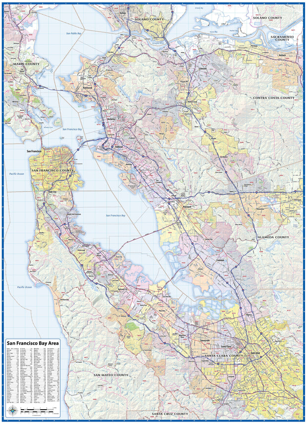 San Francisco Bay Area with Shaded Relief