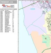 Premium Style Wall Map of Fremont, CA by Market Maps