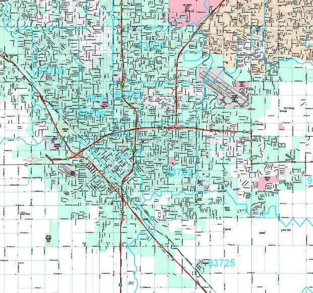 Premium Style Wall Map of Fresno, CA by Market Maps