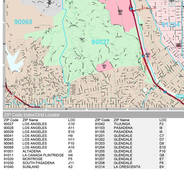 Premium Style Wall Map of Glendale, CA by Market Maps