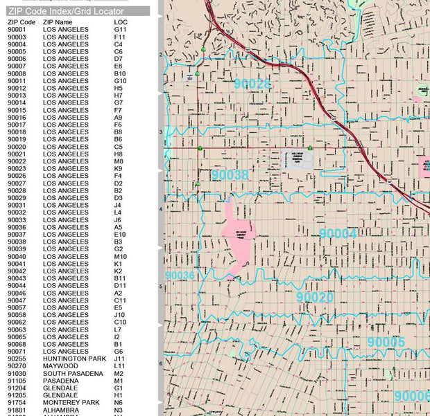 Premium Style Wall Map of Los Angeles, CA by Market Maps