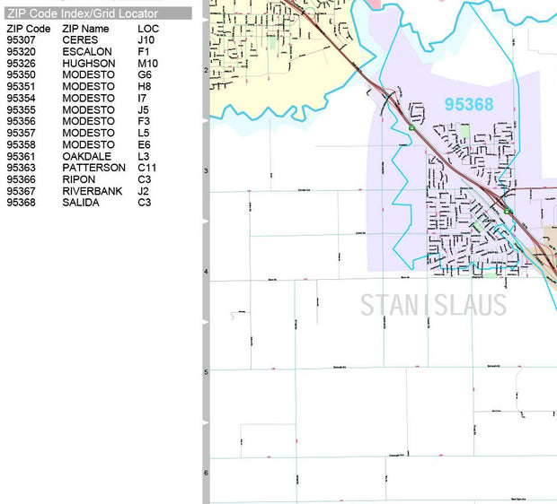 Zip Code Map Modesto Ca