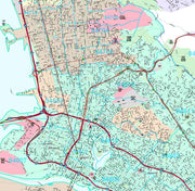 Premium Style Wall Map of Oakland, CA by Market Maps