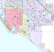 Premium Style Wall Map of Oxnard, CA by Market Maps