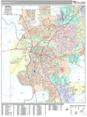 Premium Style Wall Map of Sacramento, CA by Market Maps