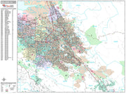 Premium Style Wall Map of San Jose, CA by Market Maps