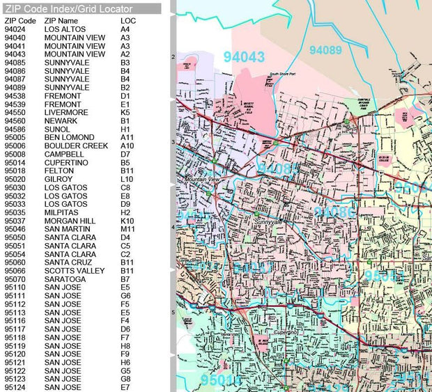 Premium Style Wall Map of San Jose, CA by Market Maps