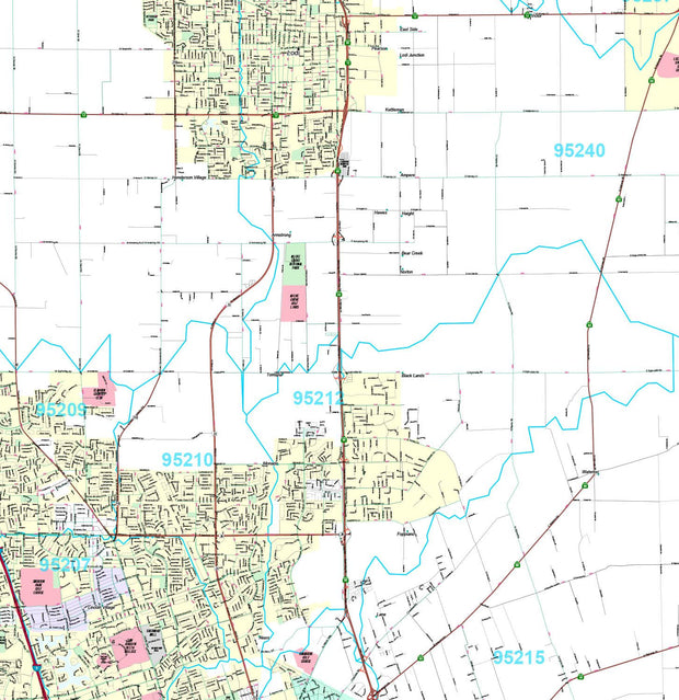 Premium Style Wall Map of Stockton, CA by Market Maps