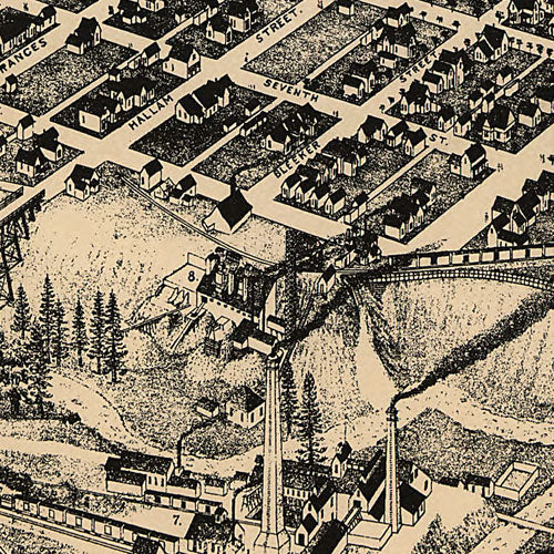 Bird's eye view of Aspen Colorado, 1893