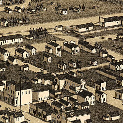 Bird's eye view of Buena Vista Colorado, 1882