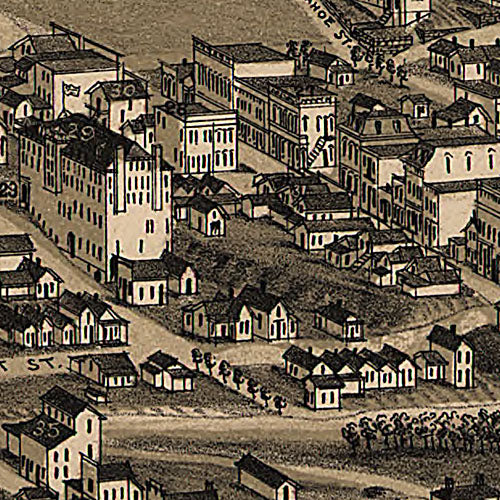 Bird's eye view of Golden Colorado, 1882