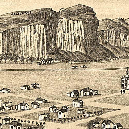 Bird's eye view of Gunnison, Colorado, 1882